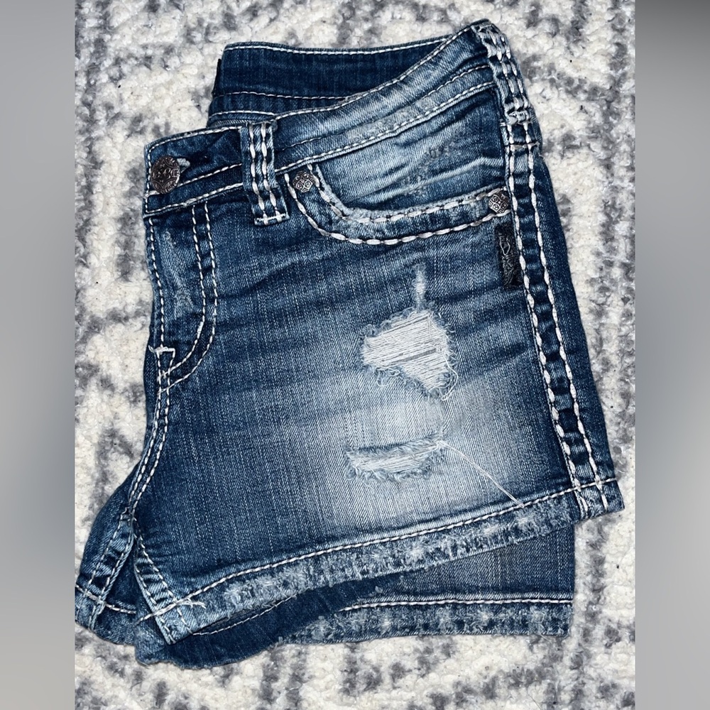 Silver Jean Shorts